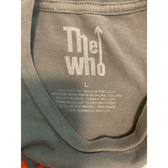 The Who Gray Graphic 100% Cotton Short Sleeve T-Shirt Size L - Picture 3 of 6
